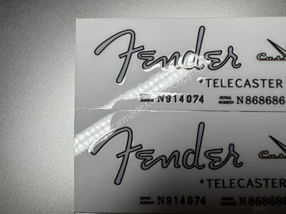 SHIP FROM CHINA !! SILVER FENDER TELECASTER GUITARS Guitar VINLY Neck Headstock Decals Sticker
