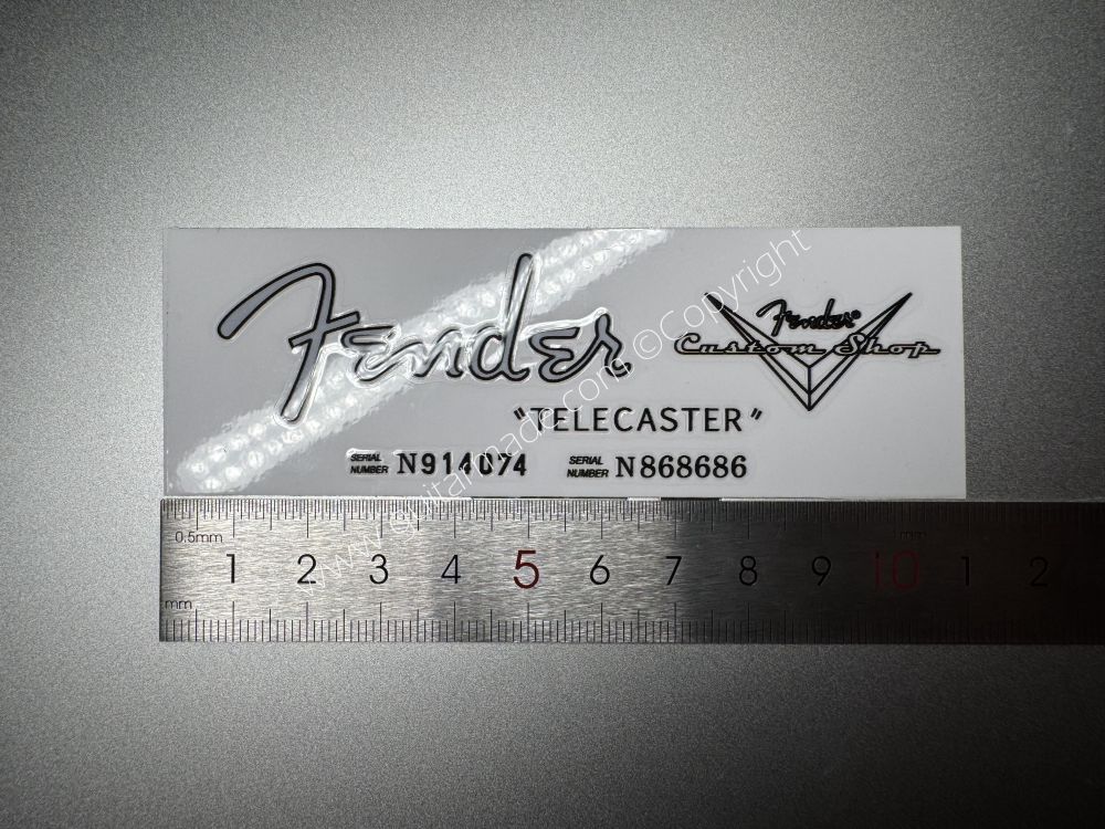 SHIP FROM CHINA !! SILVER FENDER TELECASTER GUITARS Guitar VINLY Neck Headstock Decals Sticker
