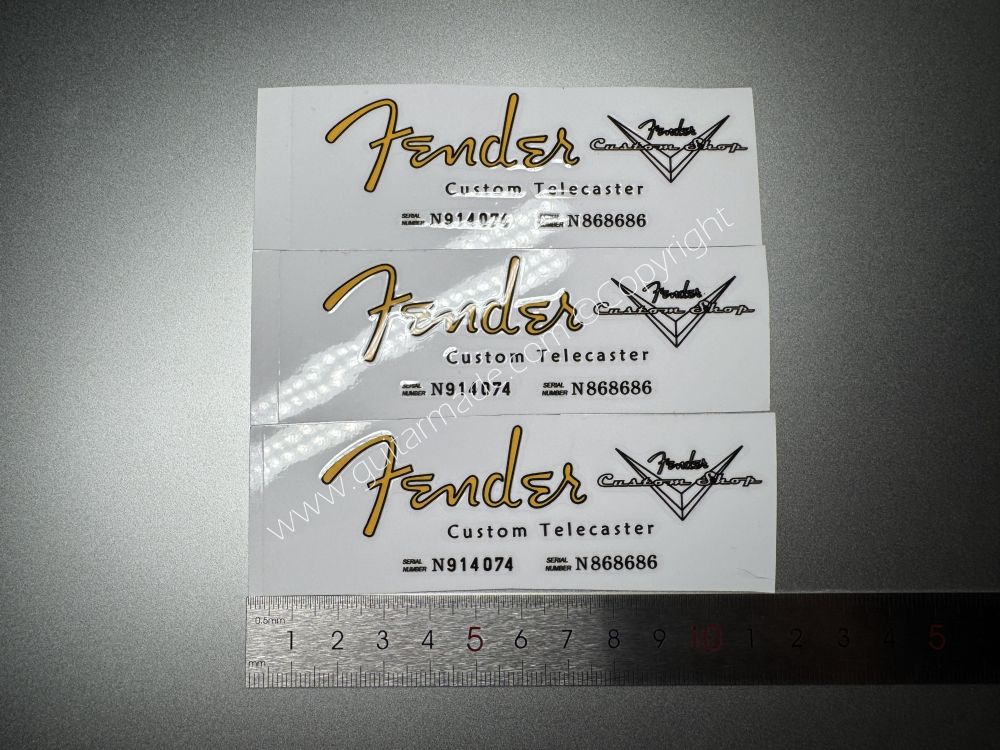 SHIP FROM CHINA !! GOLDEN FENDER CUSTOM TELECASTER GUITARS Guitar VINLY Neck Headstock Decals Sticker