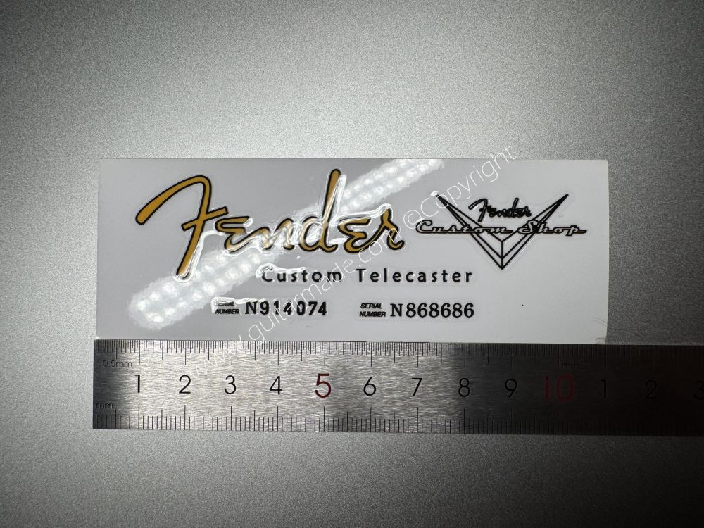 SHIP FROM CHINA !! GOLDEN FENDER CUSTOM TELECASTER GUITARS Guitar VINLY Neck Headstock Decals Sticker