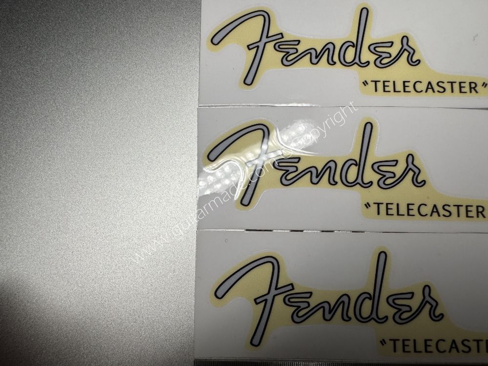 SHIP FROM CHINA !! GRAY FENDER TELECASTER GUITARS Guitar VINLY Neck Headstock Decals Sticker