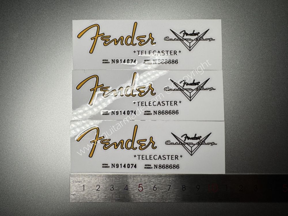SHIP FROM CHINA !! GOLDEN FENDER TELECASTER GUITARS Guitar VINLY Neck Headstock Decals Sticker