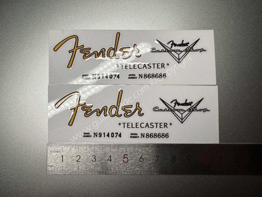 SHIP FROM CHINA !! GOLDEN FENDER TELECASTER GUITARS Guitar VINLY Neck Headstock Decals Sticker