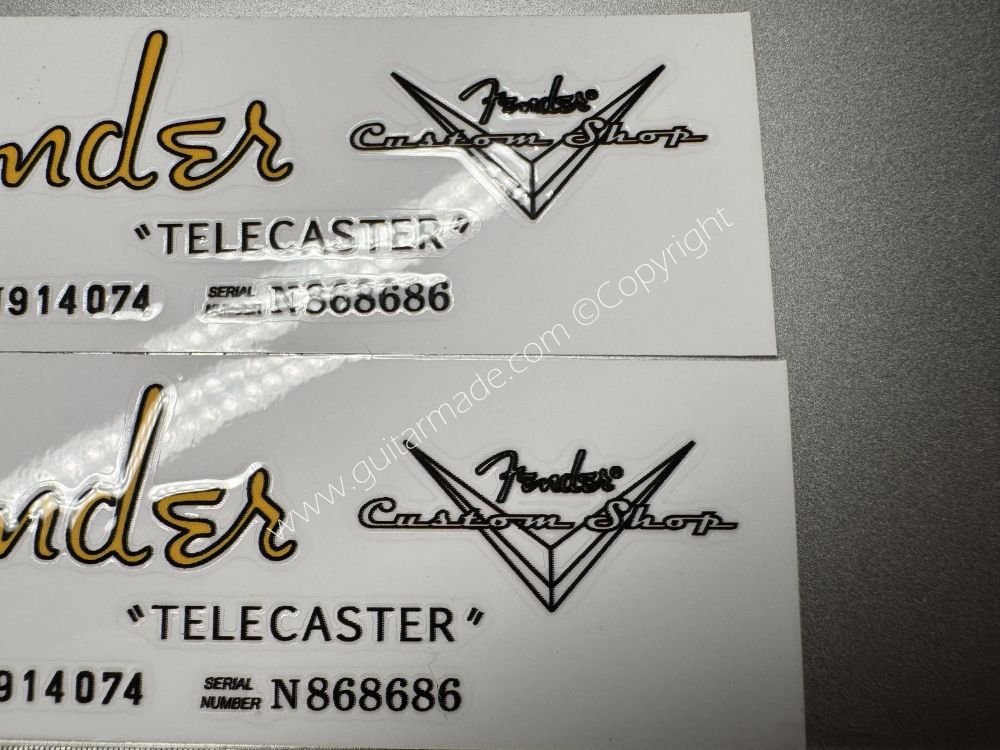 SHIP FROM CHINA !! GOLDEN FENDER TELECASTER GUITARS Guitar VINLY Neck Headstock Decals Sticker