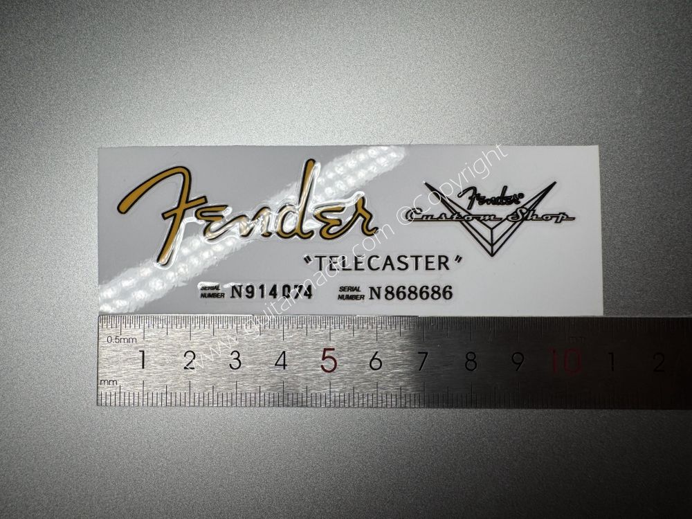 SHIP FROM CHINA !! GOLDEN FENDER TELECASTER GUITARS Guitar VINLY Neck Headstock Decals Sticker