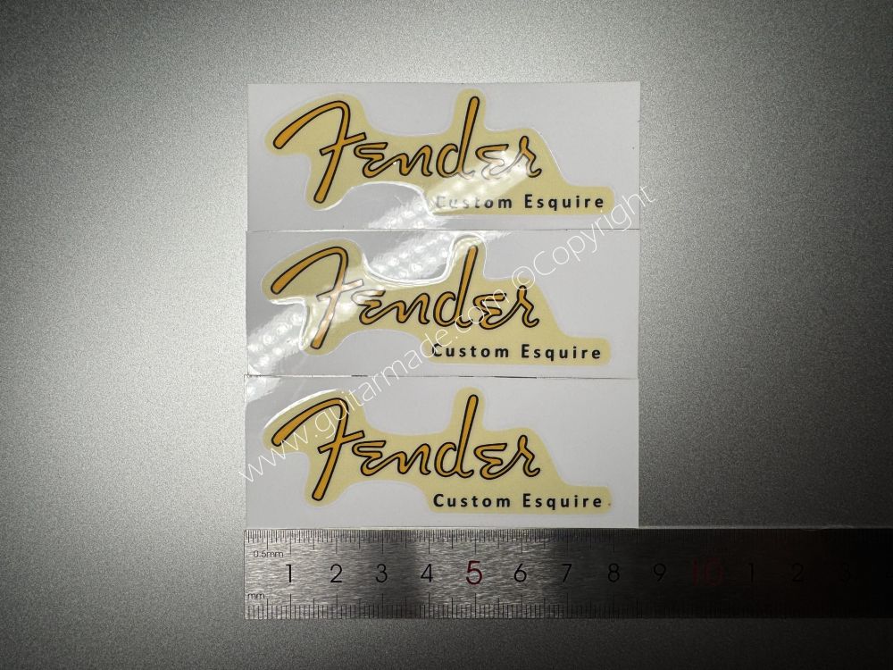 SHIP FROM CHINA !! GOLDEN FENDER ESQUIRE GUITARS Guitar VINLY Neck Headstock Decals Sticker