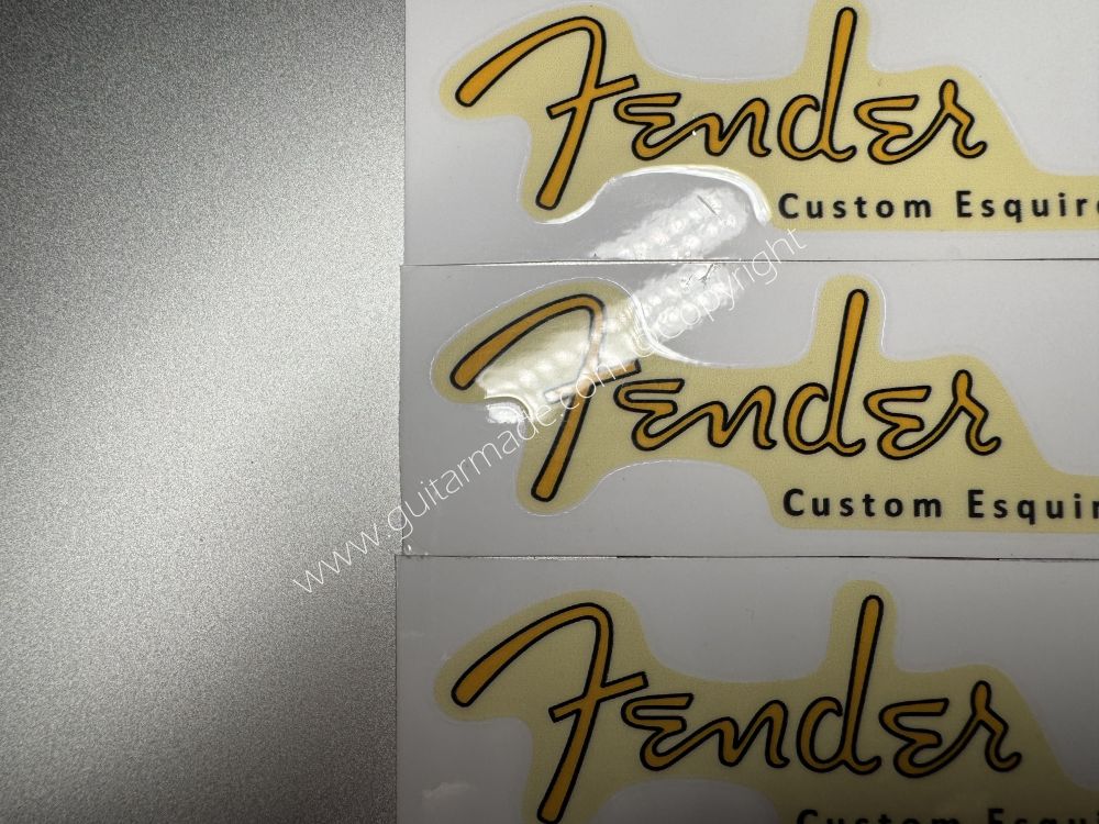 SHIP FROM CHINA !! GOLDEN FENDER ESQUIRE GUITARS Guitar VINLY Neck Headstock Decals Sticker
