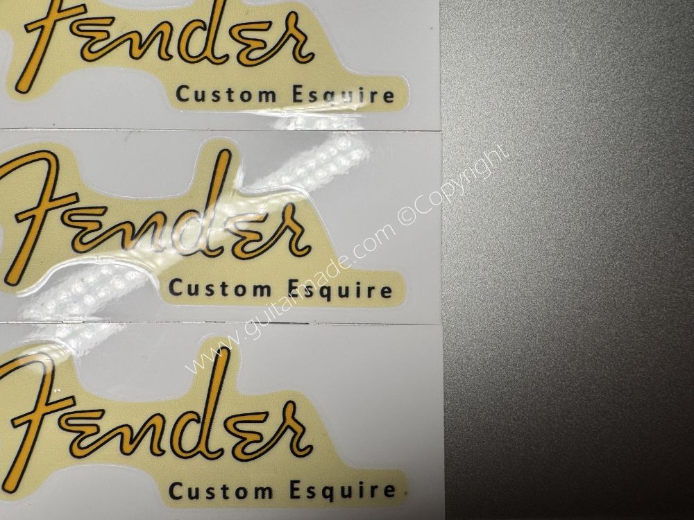 SHIP FROM CHINA !! GOLDEN FENDER ESQUIRE GUITARS Guitar VINLY Neck Headstock Decals Sticker