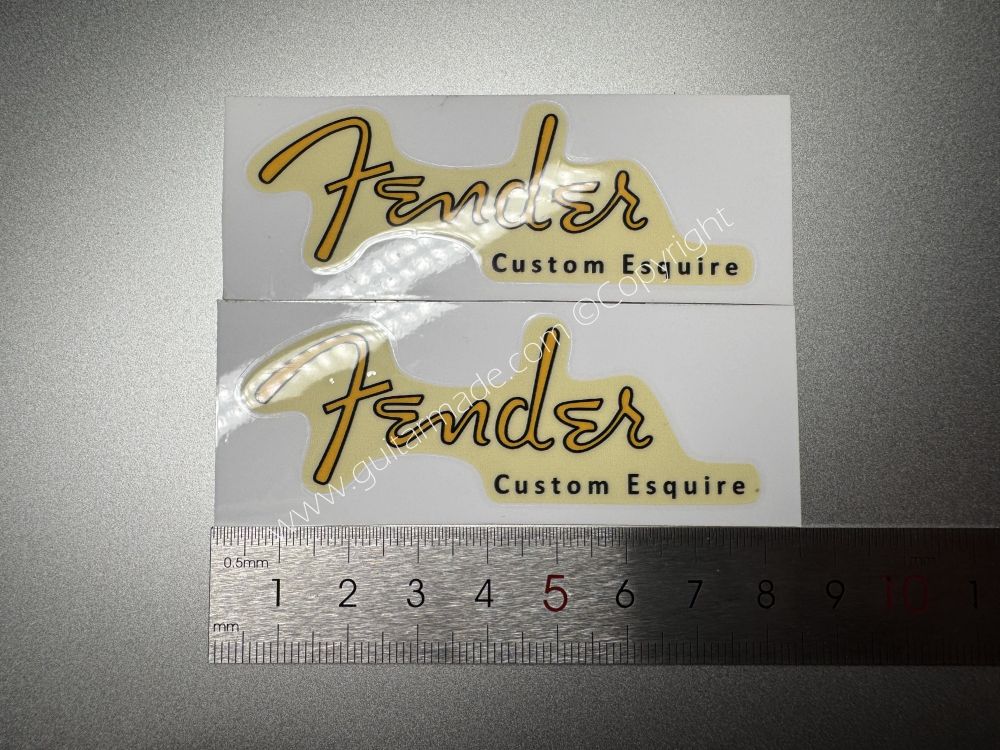 SHIP FROM CHINA !! GOLDEN FENDER ESQUIRE GUITARS Guitar VINLY Neck Headstock Decals Sticker