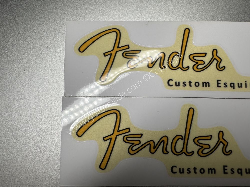 SHIP FROM CHINA !! GOLDEN FENDER ESQUIRE GUITARS Guitar VINLY Neck Headstock Decals Sticker
