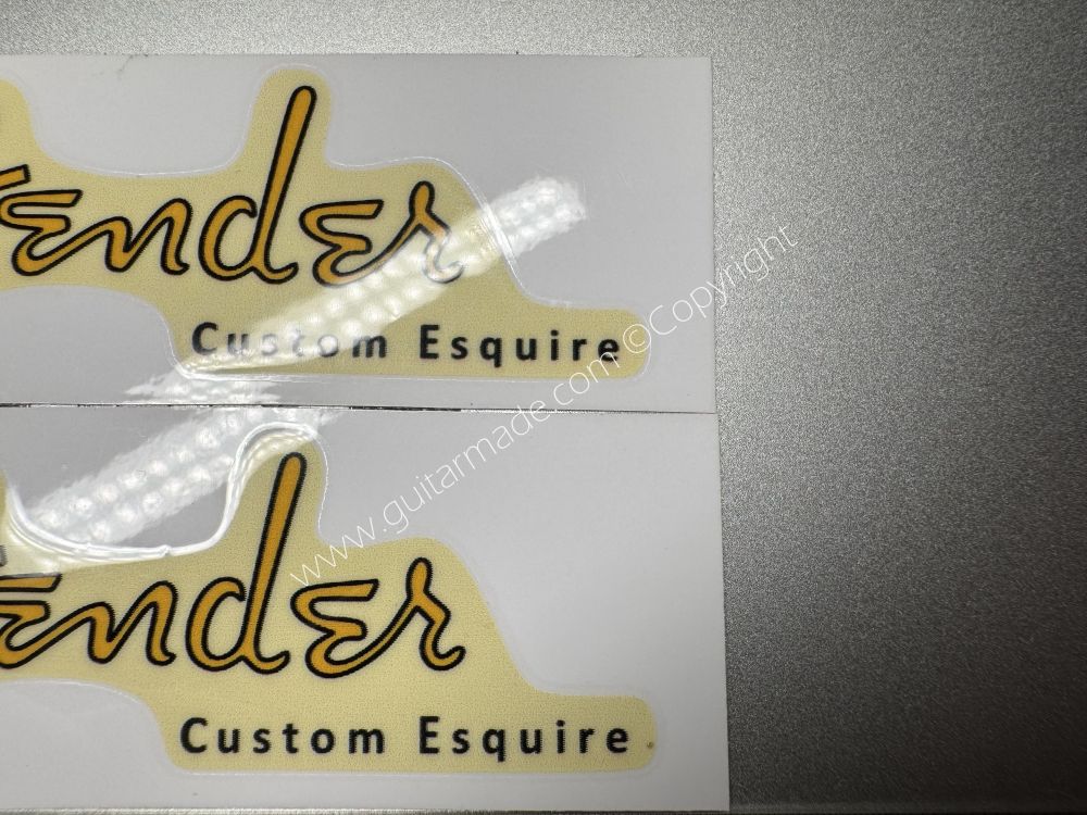 SHIP FROM CHINA !! GOLDEN FENDER ESQUIRE GUITARS Guitar VINLY Neck Headstock Decals Sticker