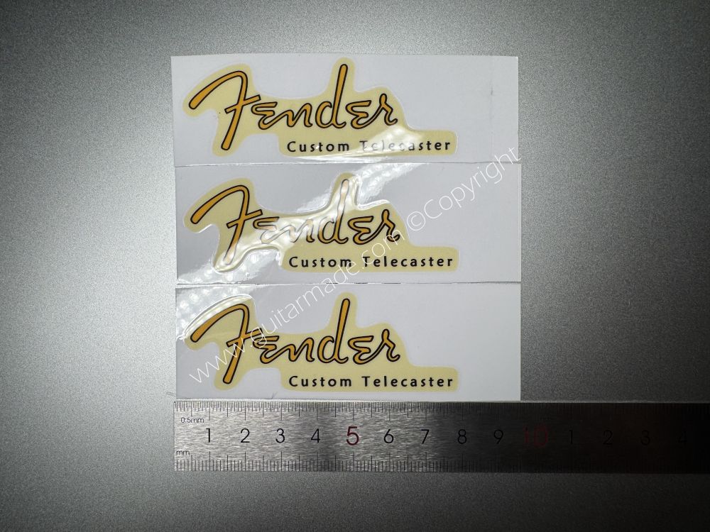 SHIP FROM CHINA !! GOLDEN FENDER CUSTOM TELECASTER GUITARS Guitar VINLY Neck Headstock Decals Sticker