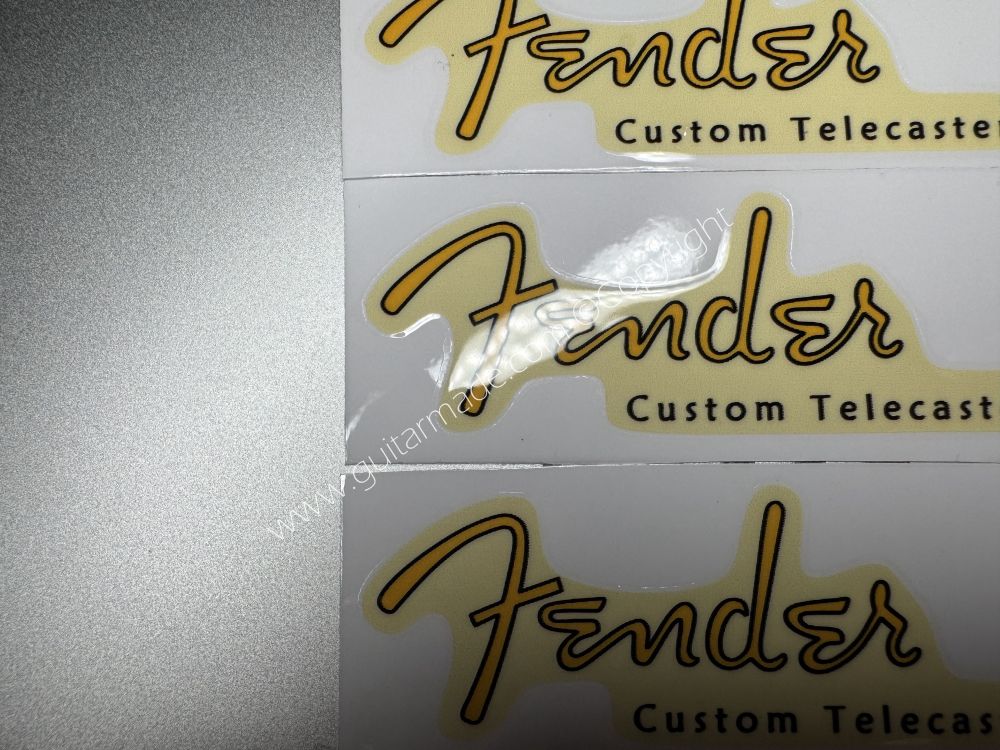 SHIP FROM CHINA !! GOLDEN FENDER CUSTOM TELECASTER GUITARS Guitar VINLY Neck Headstock Decals Sticker