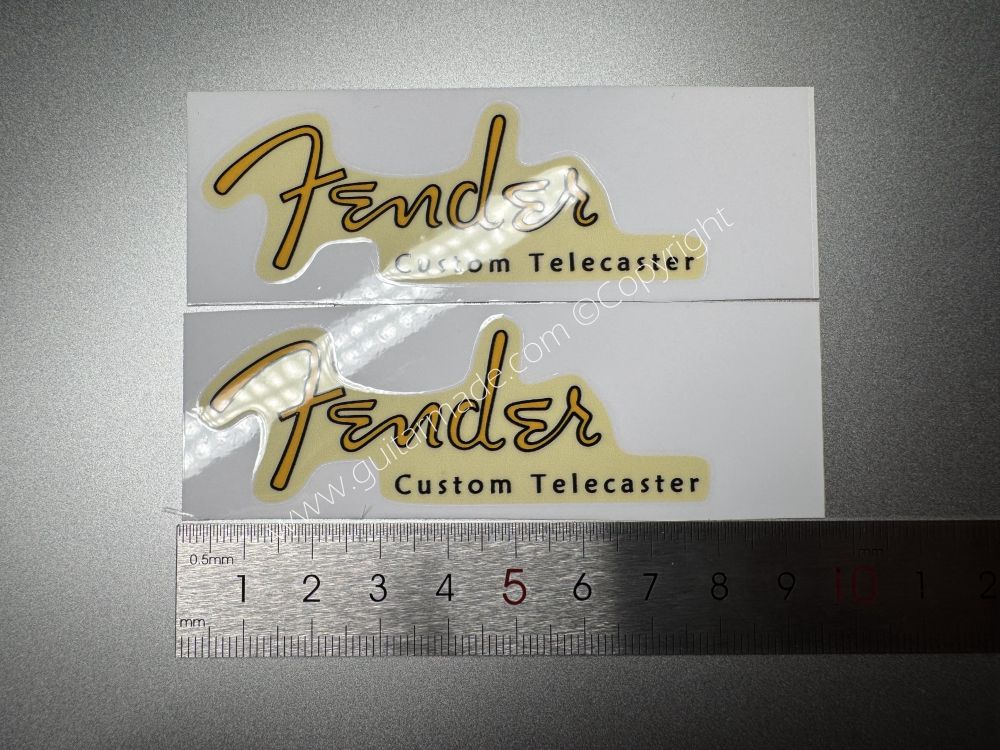 SHIP FROM CHINA !! GOLDEN FENDER CUSTOM TELECASTER GUITARS Guitar VINLY Neck Headstock Decals Sticker