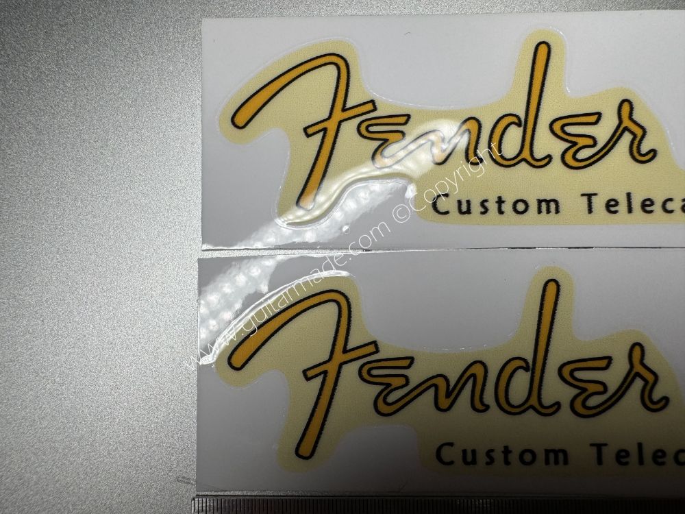 SHIP FROM CHINA !! GOLDEN FENDER CUSTOM TELECASTER GUITARS Guitar VINLY Neck Headstock Decals Sticker