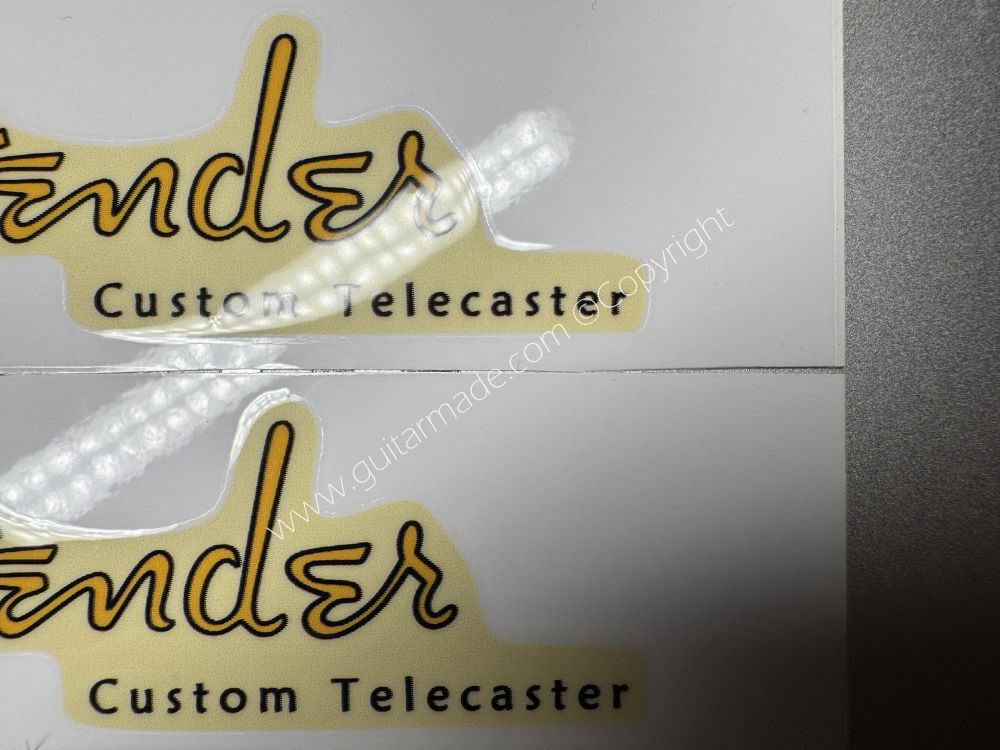 SHIP FROM CHINA !! GOLDEN FENDER CUSTOM TELECASTER GUITARS Guitar VINLY Neck Headstock Decals Sticker