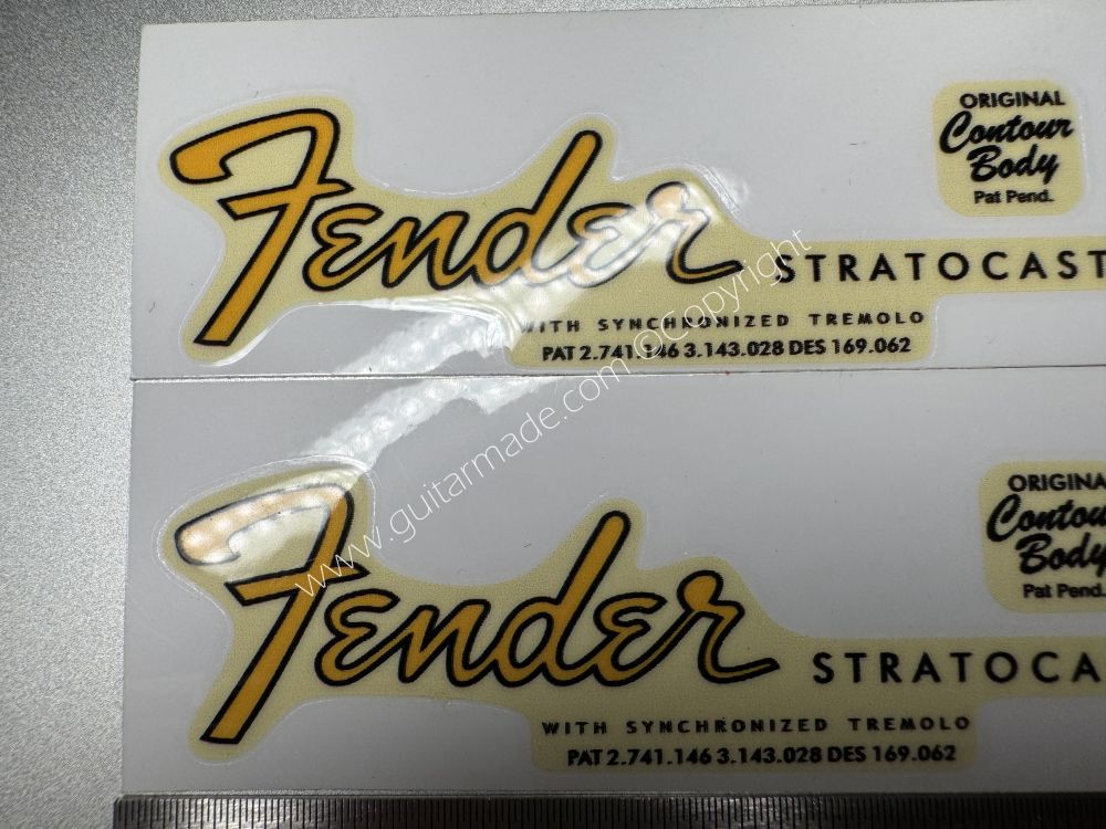 SHIP FROM CHINA !! GOLDEN FENDER STRATOCASTER GUITARS Guitar VINLY Neck Headstock Decals Sticker 062