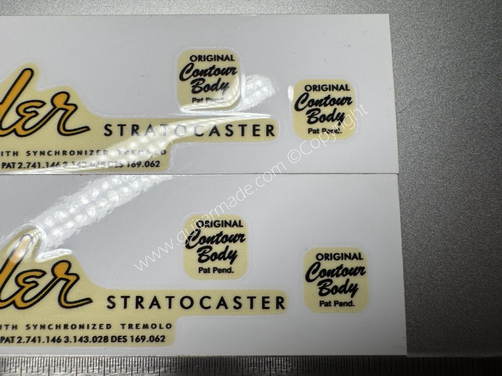 SHIP FROM CHINA !! GOLDEN FENDER STRATOCASTER GUITARS Guitar VINLY Neck Headstock Decals Sticker 062