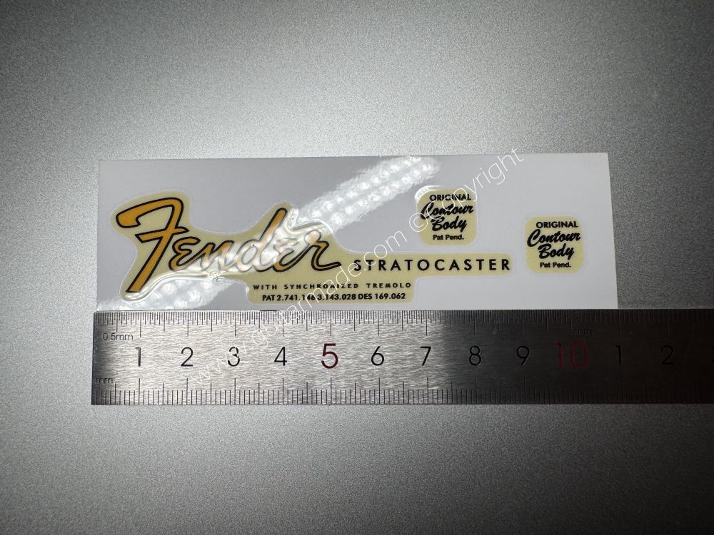 SHIP FROM CHINA !! GOLDEN FENDER STRATOCASTER GUITARS Guitar VINLY Neck Headstock Decals Sticker 062