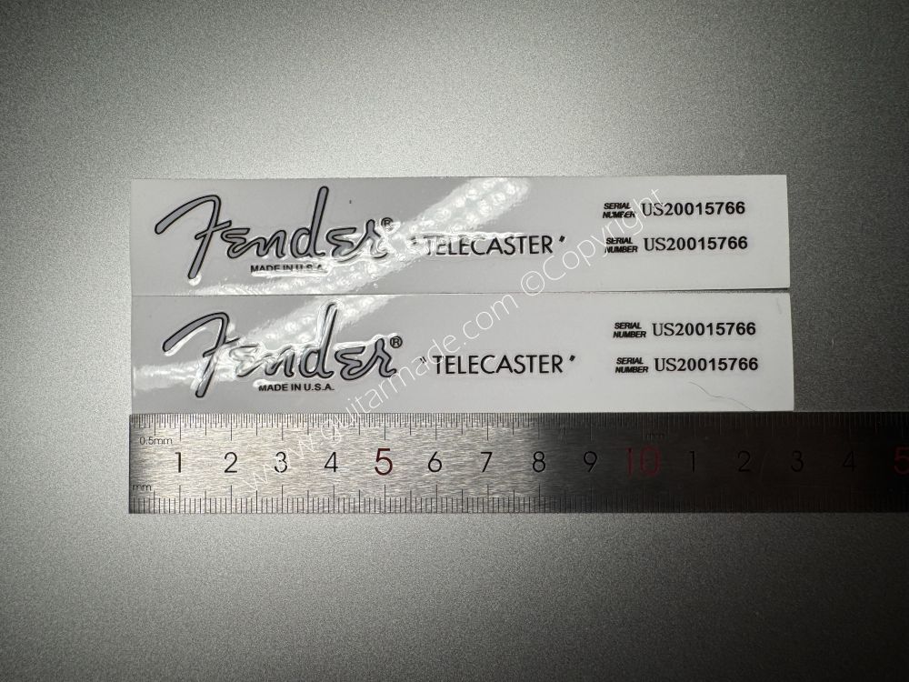 SHIP FROM CHINA !! SILVER FENDER TELECASTER GUITARS Guitar VINLY Neck Headstock Decals Sticker