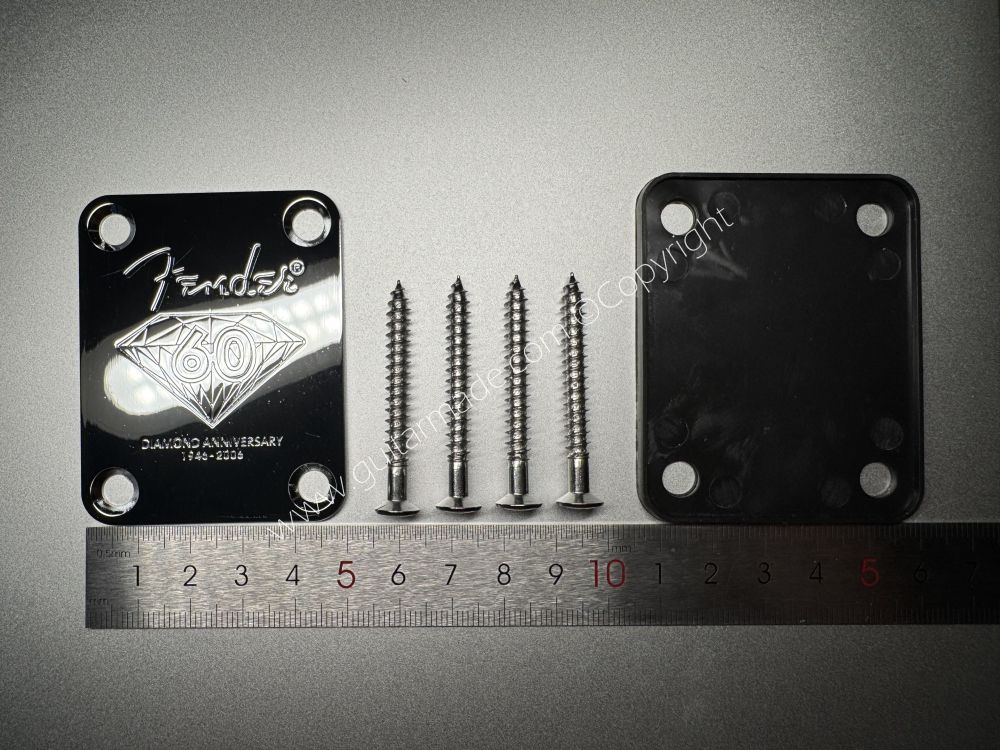 SHIP FROM CHINA !! Fender 60 DIAMOND ANNIVERSARY Custom Shop Neck Plates For Tele Strat Guitar Bass CHROME