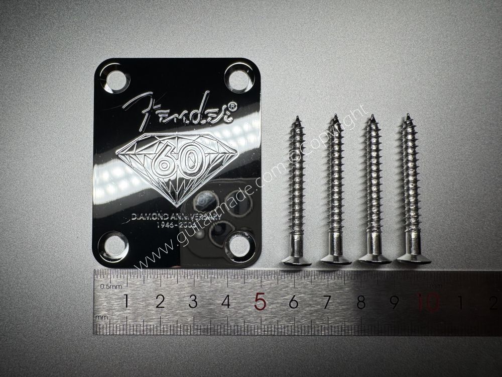 SHIP FROM CHINA !! Fender 60 DIAMOND ANNIVERSARY Custom Shop Neck Plates For Tele Strat Guitar Bass CHROME