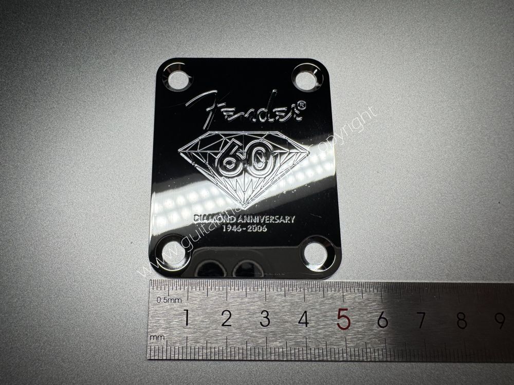 SHIP FROM CHINA !! Fender 60 DIAMOND ANNIVERSARY Custom Shop Neck Plates For Tele Strat Guitar Bass CHROME