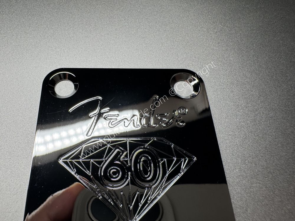SHIP FROM CHINA !! Fender 60 DIAMOND ANNIVERSARY Custom Shop Neck Plates For Tele Strat Guitar Bass CHROME