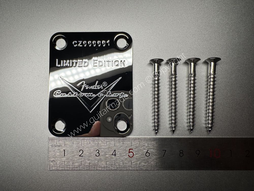 SHIP FROM CHINA !! Fender 60 DIAMOND ANNIVERSARY Custom Shop Neck Plates For Tele Strat Guitar Bass CHROME