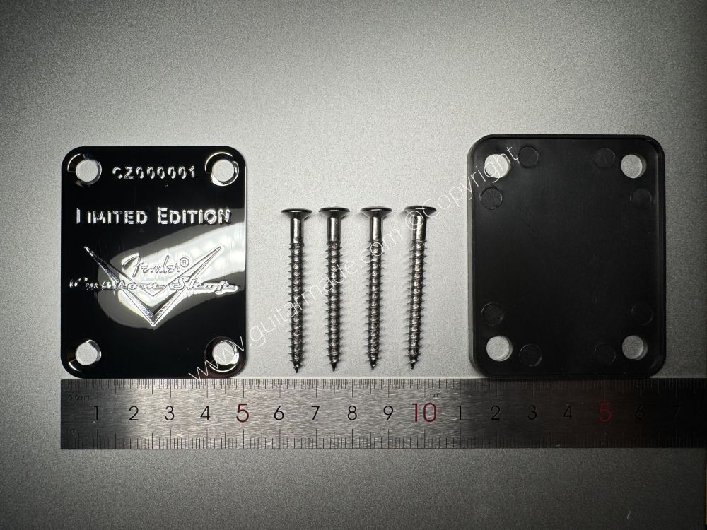 SHIP FROM CHINA !! Fender 60 DIAMOND ANNIVERSARY Custom Shop Neck Plates For Tele Strat Guitar Bass CHROME
