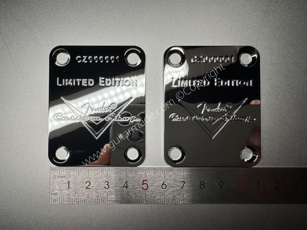 SHIP FROM CHINA !! Fender 60 DIAMOND ANNIVERSARY Custom Shop Neck Plates For Tele Strat Guitar Bass CHROME