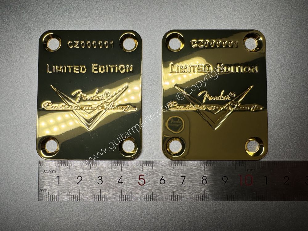 SHIP FROM CHINA !! Fender Limited Edition Custom Shop Neck Plates For Tele Strat Guitar Bass GOLDEN