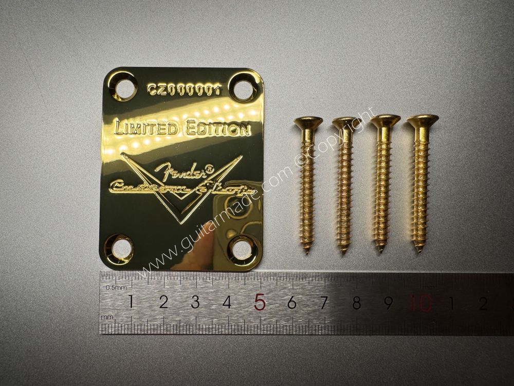 SHIP FROM CHINA !! Fender Limited Edition Custom Shop Neck Plates For Tele Strat Guitar Bass GOLDEN