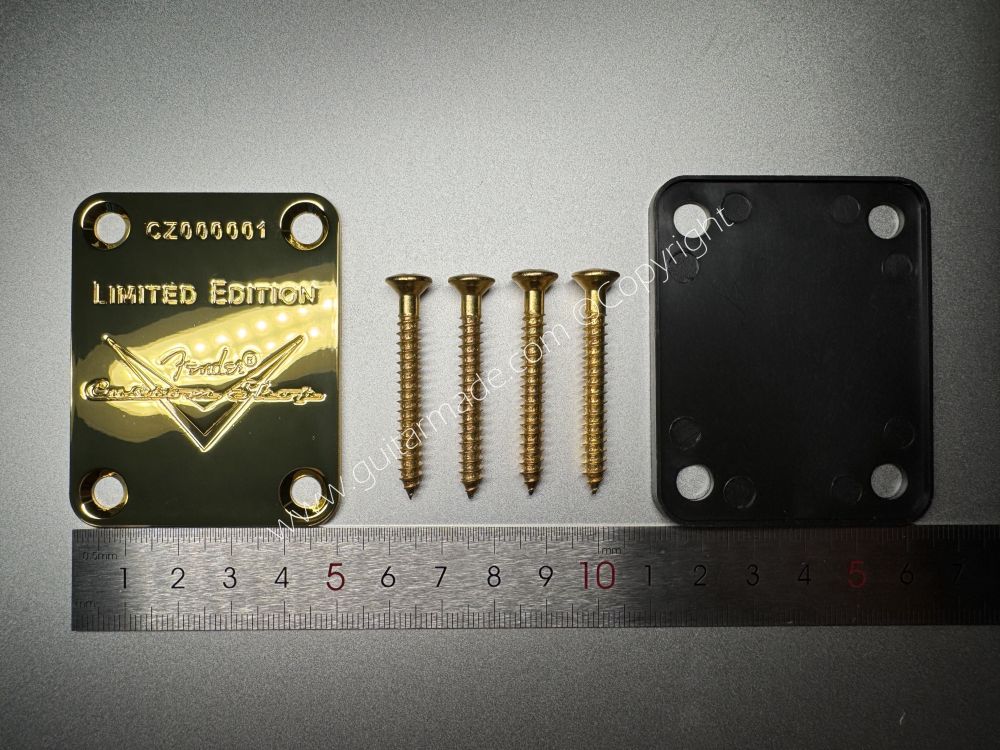 SHIP FROM CHINA !! Fender Limited Edition Custom Shop Neck Plates For Tele Strat Guitar Bass GOLDEN