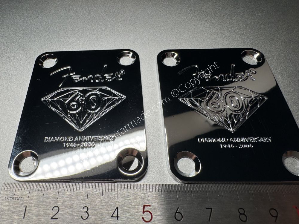 SHIP FROM CHINA !! Fender 60 DIAMOND ANNIVERSARY Custom Shop Neck Plates For Tele Strat Guitar Bass CHROME