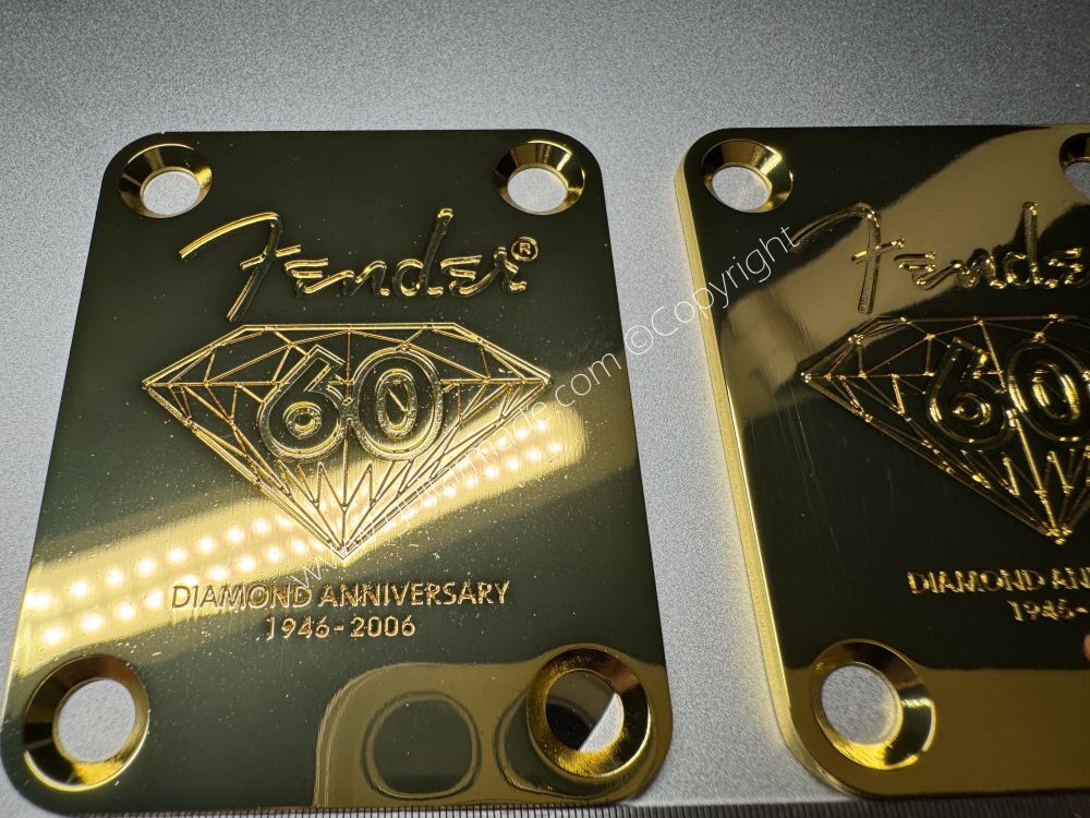 SHIP FROM CHINA !! Fender 60 DIAMOND ANNIVERSARY Custom Shop Neck Plates For Tele Strat Guitar Bass GOLDEN