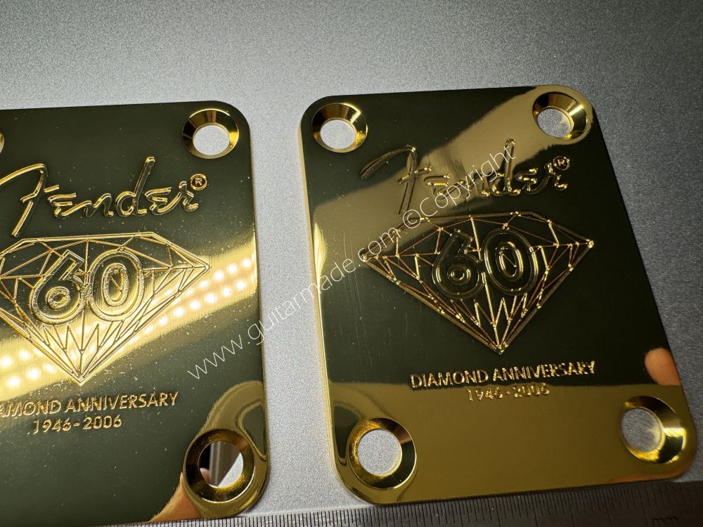SHIP FROM CHINA !! Fender 60 DIAMOND ANNIVERSARY Custom Shop Neck Plates For Tele Strat Guitar Bass GOLDEN
