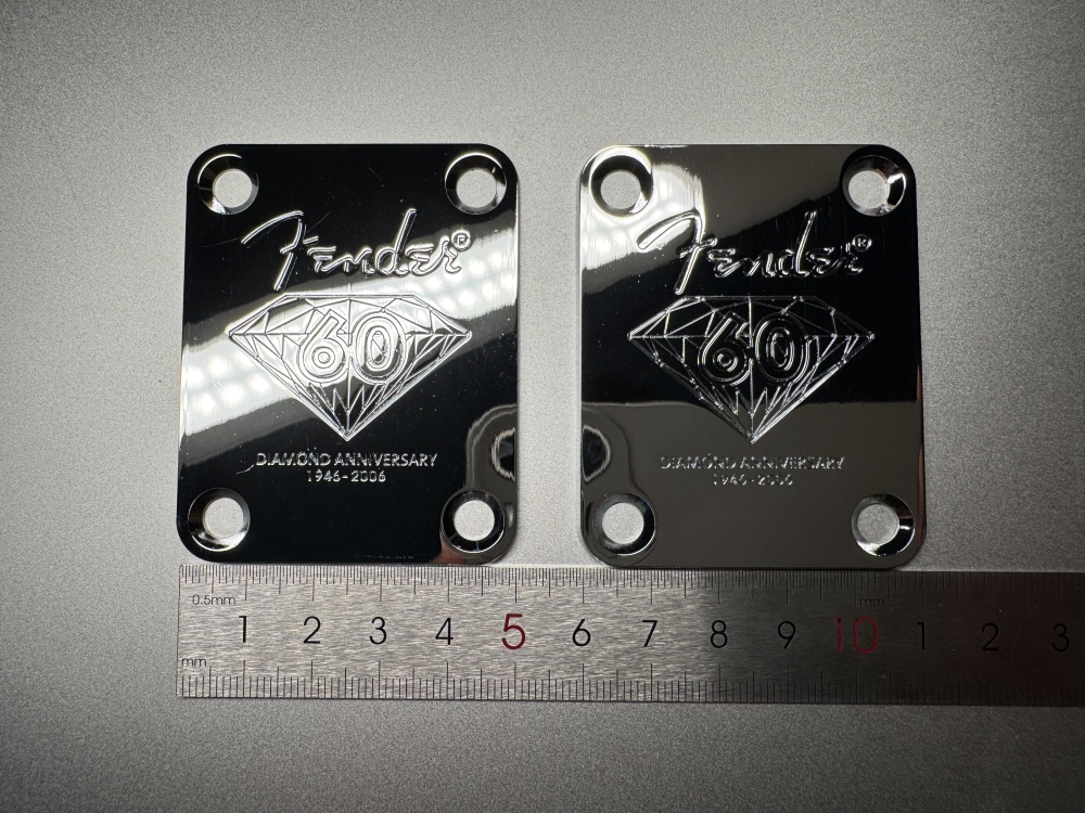 SHIP FROM CHINA !! Fender 60 DIAMOND ANNIVERSARY Custom Shop Neck Plates For Tele Strat Guitar Bass CHROME