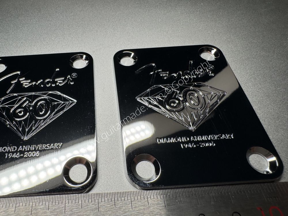 SHIP FROM CHINA !! Fender 60 DIAMOND ANNIVERSARY Custom Shop Neck Plates For Tele Strat Guitar Bass CHROME