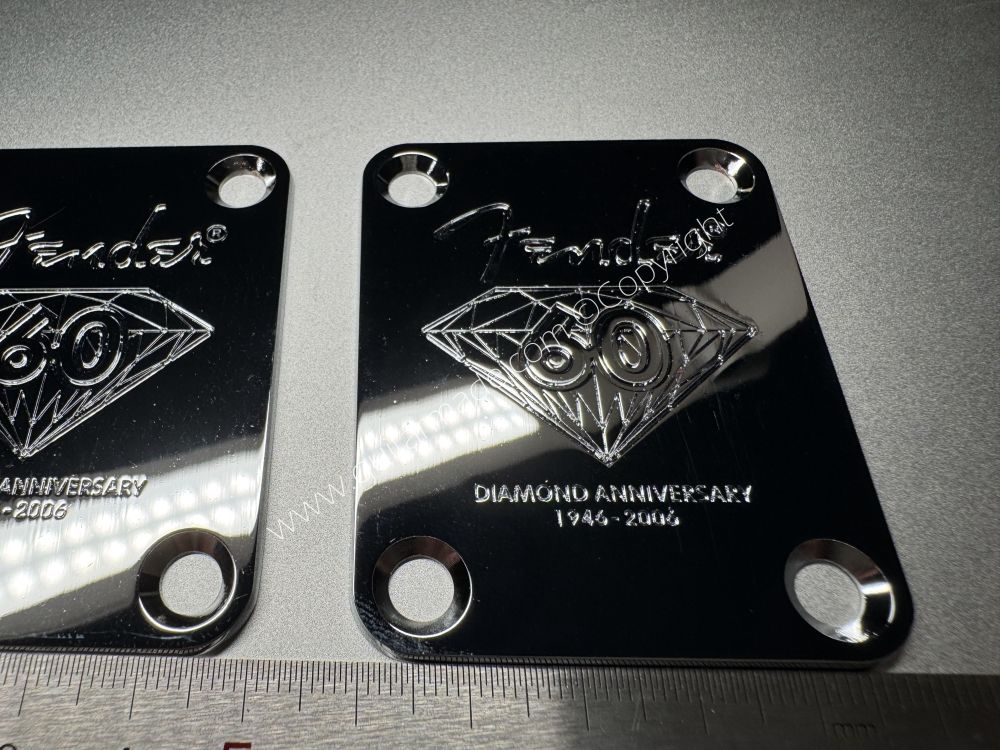SHIP FROM CHINA !! Fender 60 DIAMOND ANNIVERSARY Custom Shop Neck Plates For Tele Strat Guitar Bass CHROME