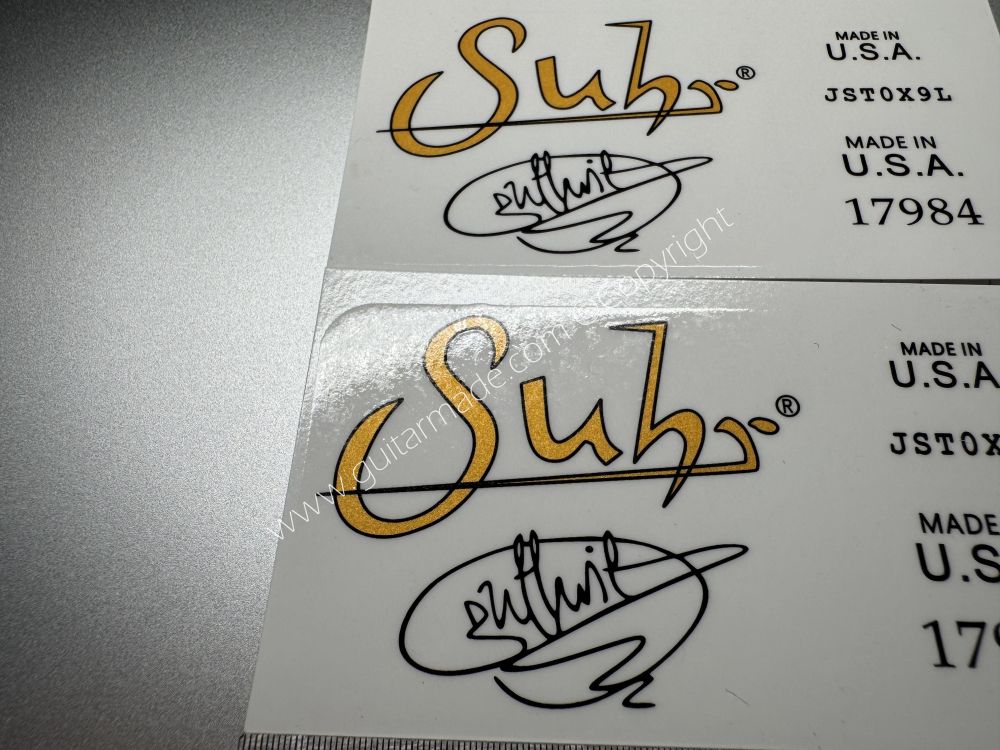 SHIP FROM CHINA !! SUHR Guitar Metallic ink Neck Headstock Decals Sticker