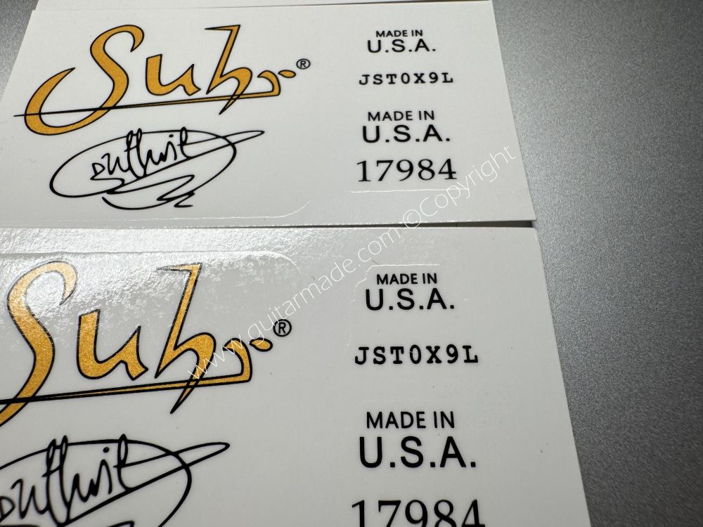 SHIP FROM CHINA !! SUHR Guitar Metallic ink Neck Headstock Decals Sticker