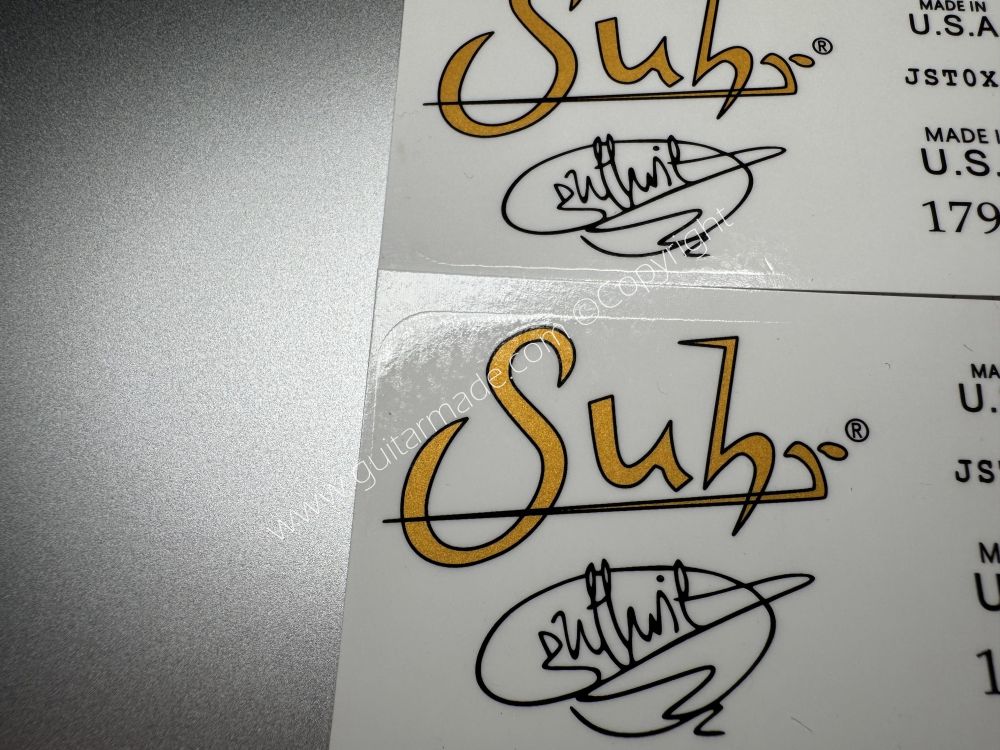 SHIP FROM CHINA !! SUHR Guitar Metallic ink Neck Headstock Decals Sticker