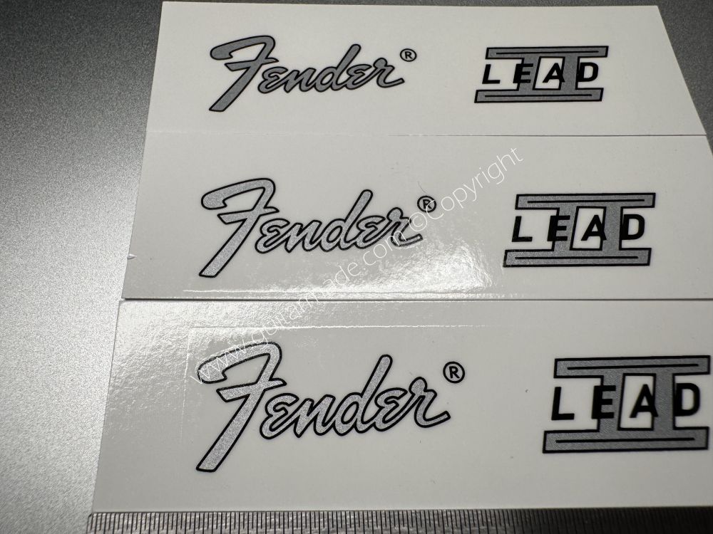 SHIP FROM CHINA !! FENDER LEAD Guitar Metallic ink Neck Headstock Decals Sticker