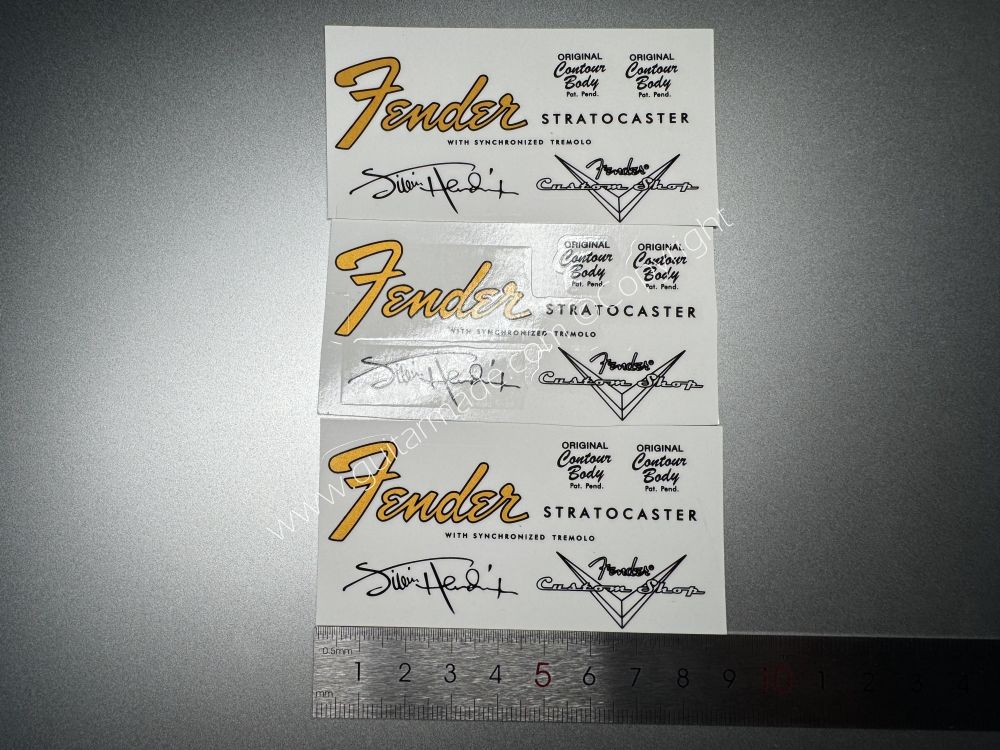 SHIP FROM CHINA !! FENDER STRATOCASTER Guitar Metallic ink Neck Headstock Decals Sticker