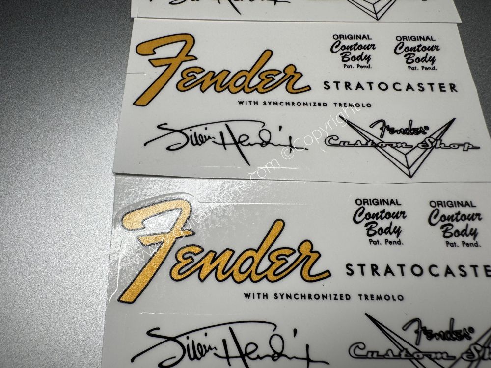 SHIP FROM CHINA !! FENDER STRATOCASTER Guitar Metallic ink Neck Headstock Decals Sticker
