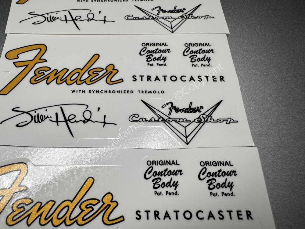 SHIP FROM CHINA !! FENDER STRATOCASTER Guitar Metallic ink Neck Headstock Decals Sticker