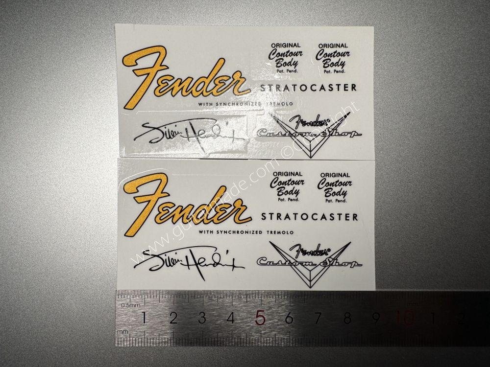 SHIP FROM CHINA !! FENDER STRATOCASTER Guitar Metallic ink Neck Headstock Decals Sticker