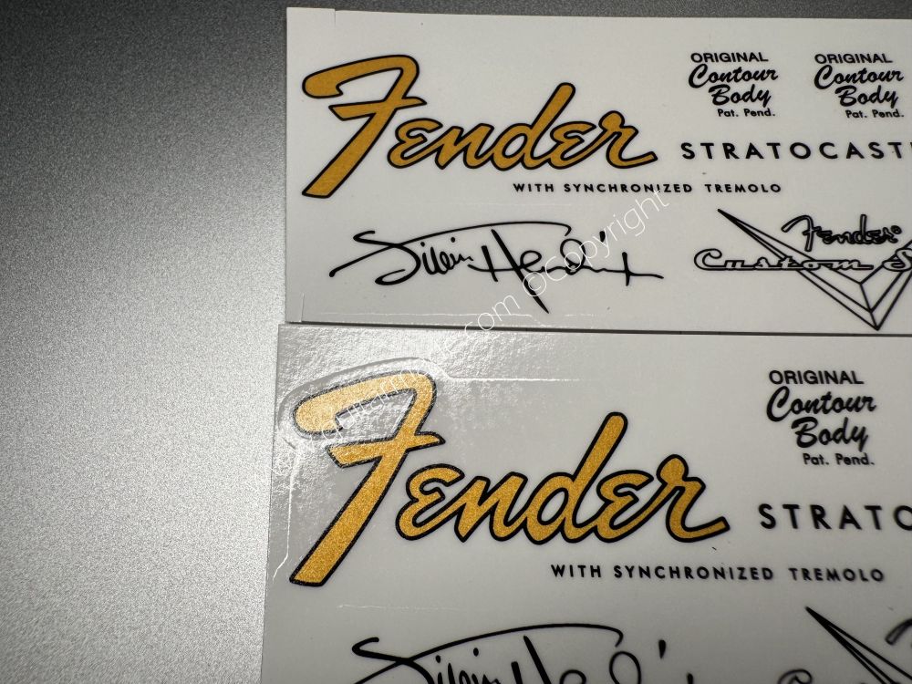 SHIP FROM CHINA !! FENDER STRATOCASTER Guitar Metallic ink Neck Headstock Decals Sticker