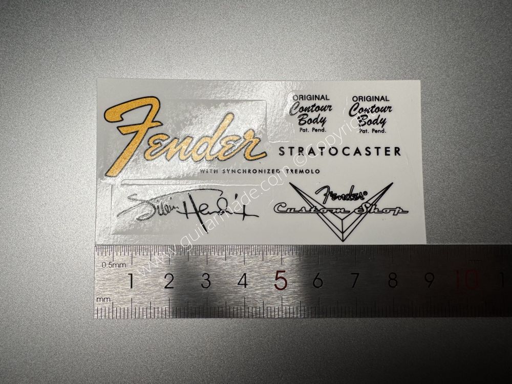 SHIP FROM CHINA !! FENDER STRATOCASTER Guitar Metallic ink Neck Headstock Decals Sticker